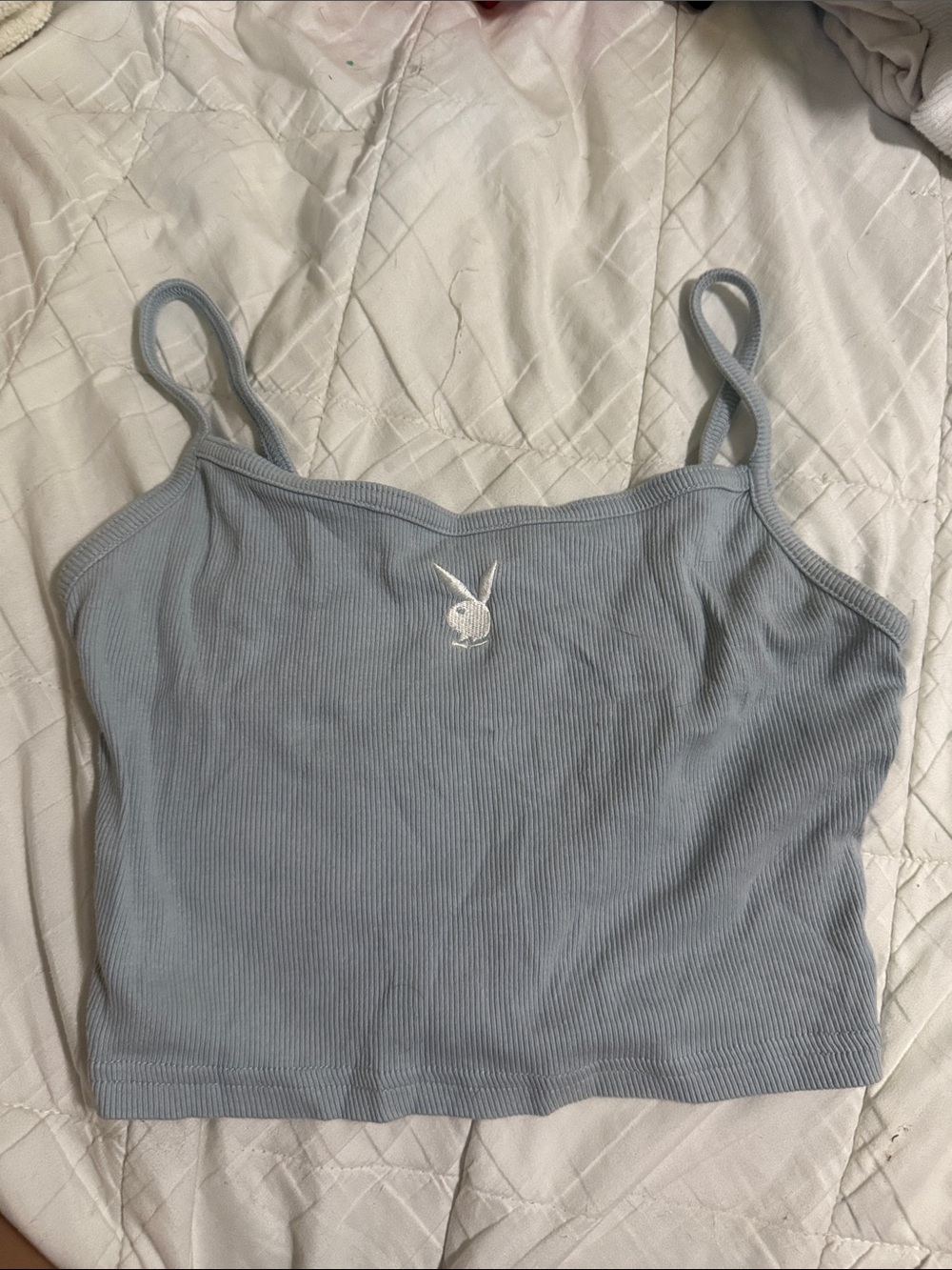 PLAYBOY Crop Top in Light Blue